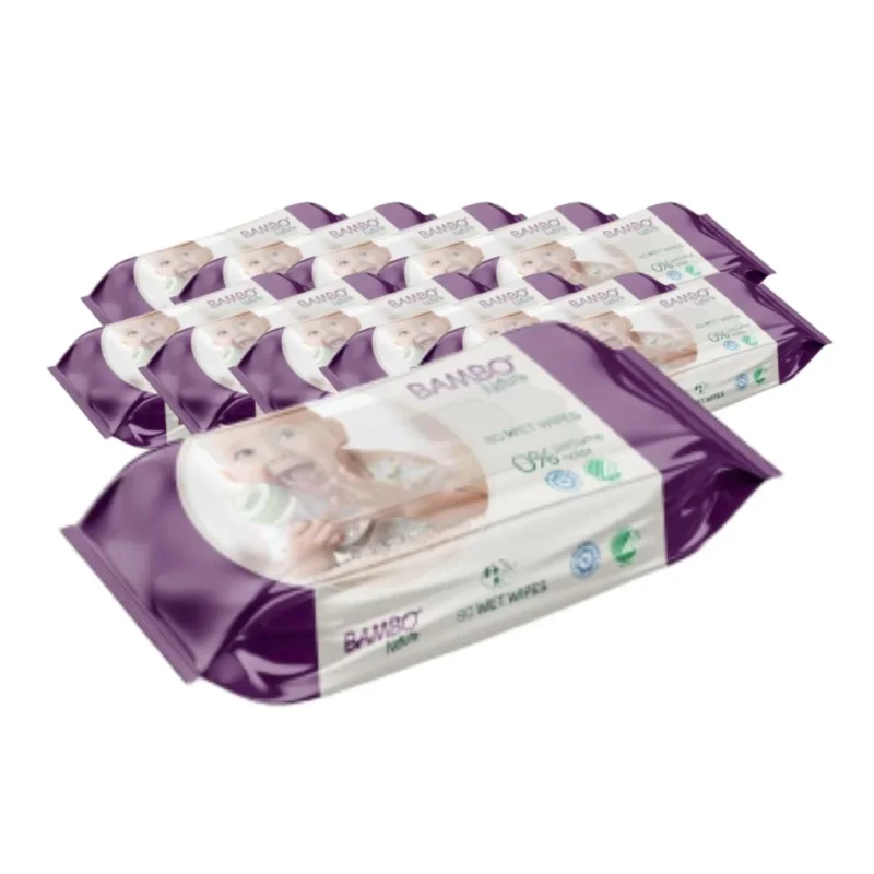 Pack 12 x Toallitas húmedas de bebé Bambo Nature 80 uds