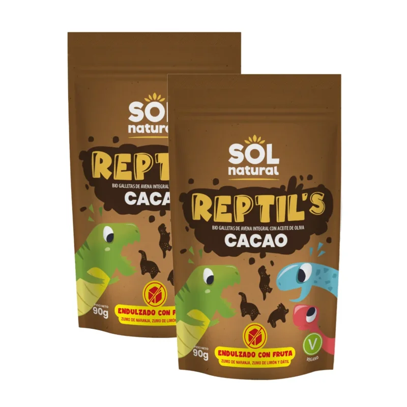 Pack 2 x Galletas Infantiles de Avena, Frutas y Cacao Bio Sol Natural 90 g