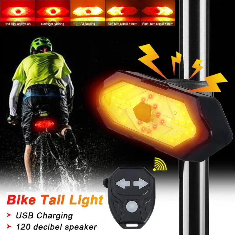 Wasserdichte Nacht Reiten LED Mountainbike Fernbedienung Lenkung RĂĽcklicht
