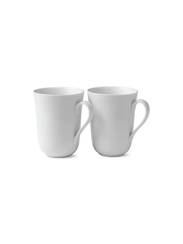 Royal Copenhagen Weiß Gerippt, 2er-Pack Becher 33 cl