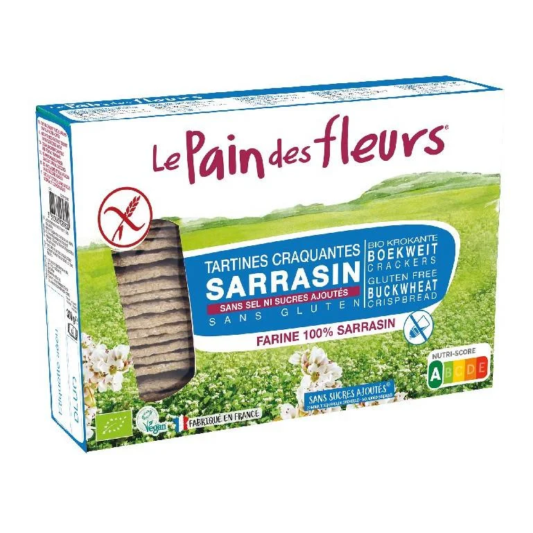 Tostadas Crujientes Crakers de Trigo Sarraceno sin sal sin gluten BIO Le Pain de Fleurs 300 g