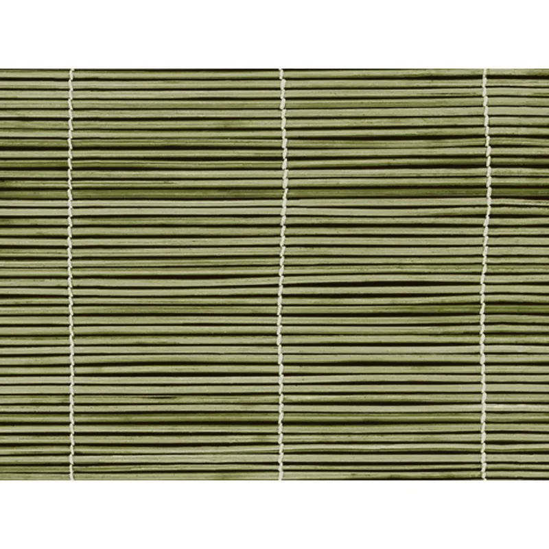 Die Nahaufnahme des grünen Bambus-Rollos mit dünnen Lamellen inspiriert die umweltfreundlichen Papier-Tischsets 30x40 cm aus Bambus der Duni GmbH - stilvoll, perfekt als Einweg-Tischsets; Packung mit 250 Stück.