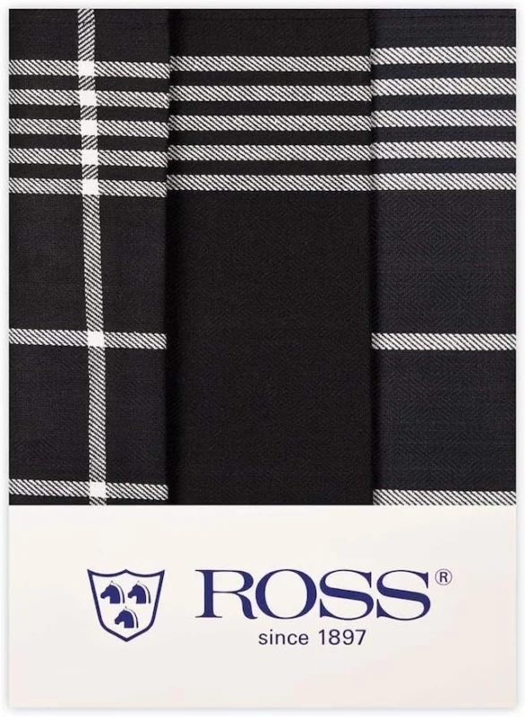 Ross 3er Pack Baumwoll Geschirrtücher 1837 schwarz
