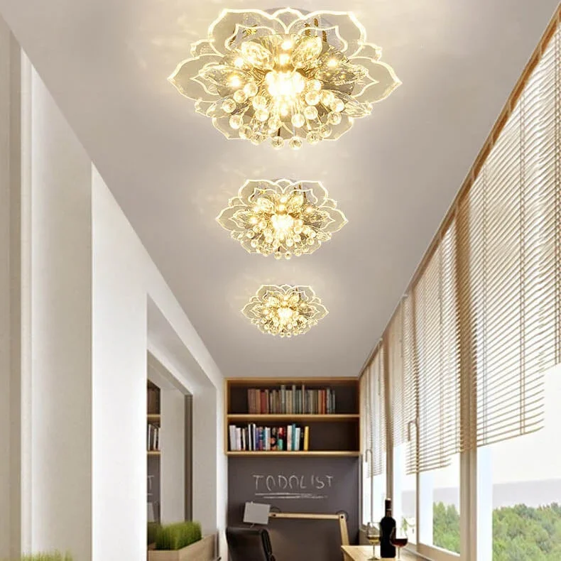 Karnz GlowPetal | LED Kristall Deckenleuchte | Blütenform, RGB Farbwechsel & energieeffizient