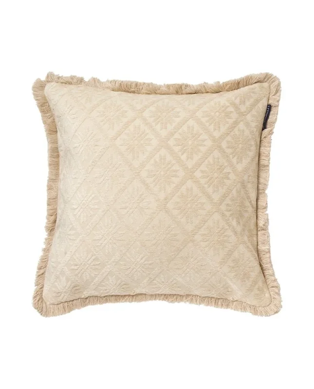Lexington Jacquard Viscose/Cotton Fringe Kissenhülle