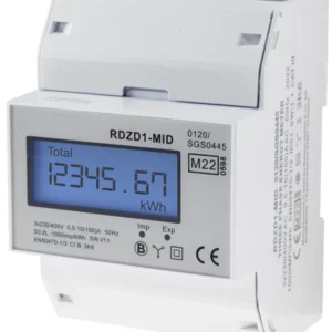 Drehstromzähler MID geeicht 3-phasig 10A, 230/400V, 4TE, digital LCD