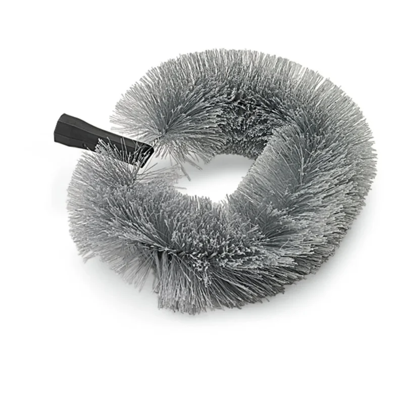 Die Nölle Profi Brush Ersatzkopf Staubbiene oval, 25 cm Synthetik-Bürste von Nölle Profi Brush Bürsten- & Pinseltechnik e.K. hat dichte graue Borsten und einen schwarzen Stiel, abgebildet auf weißem Hintergrund.
