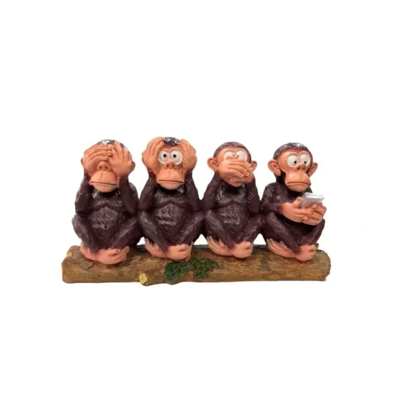 3 Affen Dekofigur – Symbol für Weisheit und Gelassenheit Für Innen- und Außenbereich - Dekorative Figur