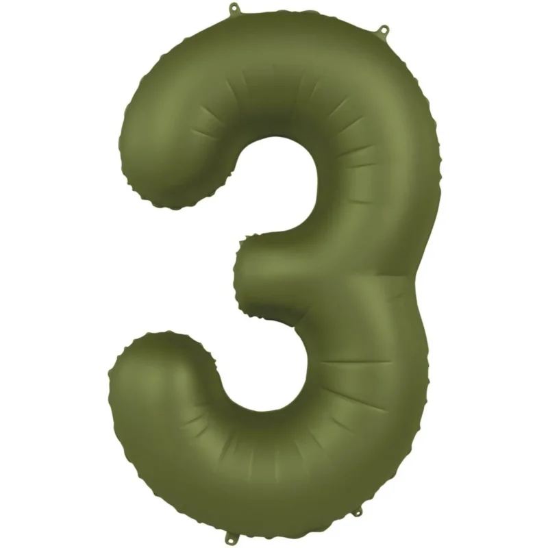 3 Jaar Cijfer Ballon Groen Mat 86cm van Folat koop je bij Partywinkel