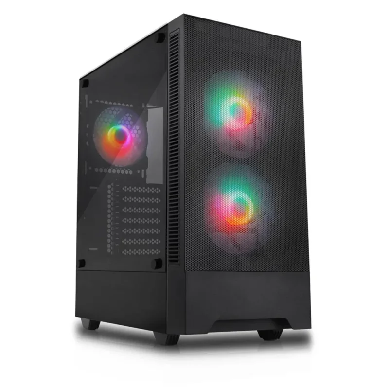 Silentware Flow 100 – Midi Tower mit Mesh-Front, Glas-Seitenfenster & 3 A-RGB Lüftern, Daisy-Chain