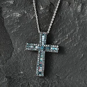 CULLINAN MINE - Blauer Diamant Schmuckset ca. 50 cm 925 Silber Rhodiniert ca. 0.69 ct