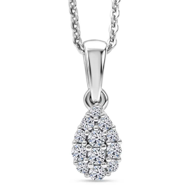 LUXURIANT DIAMOND - Lab Grown Diamant SI-GH Schmuckset ca. 50 cm 925 Silber Rhodiniert ca. 0.15 ct