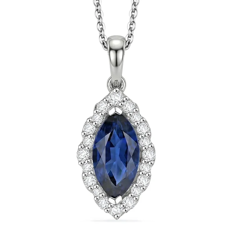 D'Joy AA Kyanit, Moissanit AGI zertifiziert Schmuckset ca. 45 cm 925 Silber Rhodiniert ca. 6,70 ct.