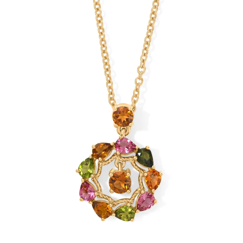 EVER TRUE AA Mehrfarbiger-Turmalin Anhänger mit Kette, ca. 50 cm ca. 2.01 ct
