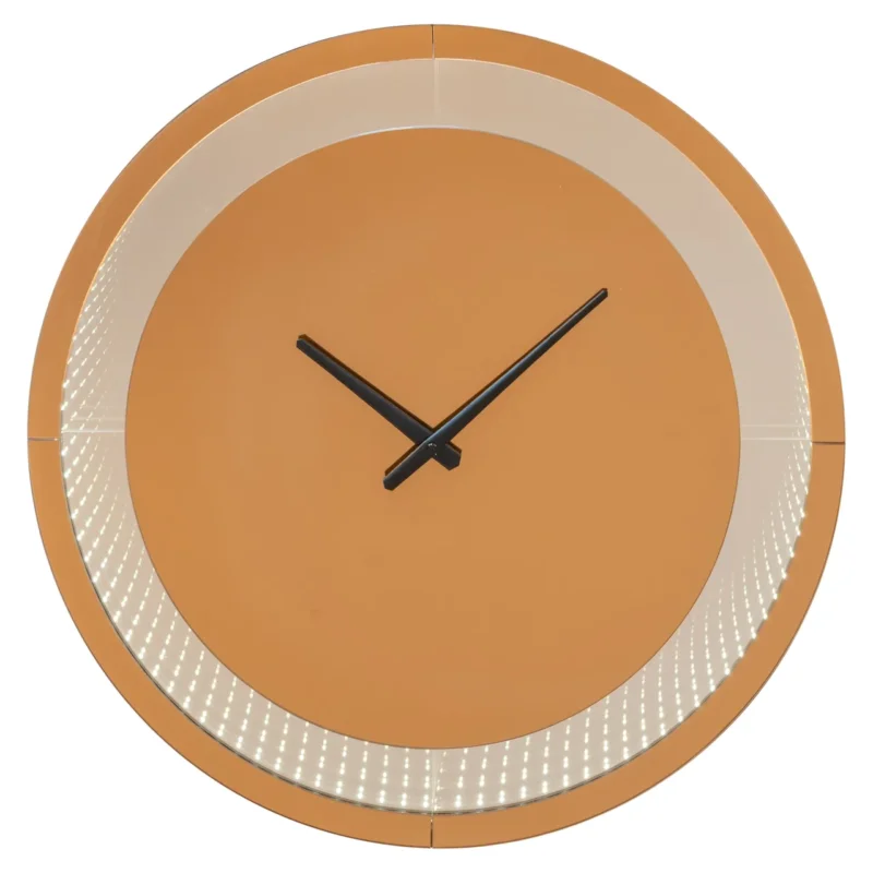 Richmond Interiors Wanduhr Julia mit LED Licht | Braun
