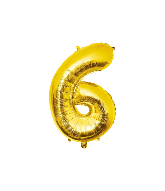 6 Jaar Cijfer Ballon Goud Leeg 86cm van Paper Dreams koop je bij Partywinkel