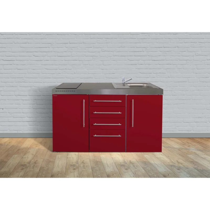 Stengel - Mini-Küche Miniküche Premiumline MPS4BR150KSGKFliBre Bordeauxrot
