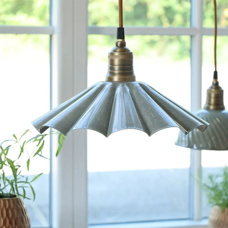Chic Antique - Lunel Lampe aus Emaille – Opal