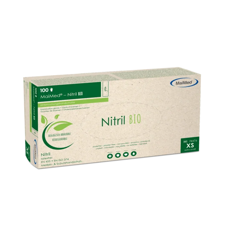 MaiMed-Nitril BIO, unsteril, puderfrei Latexfreier Nitril-Handschuh, grün, 100St./Box