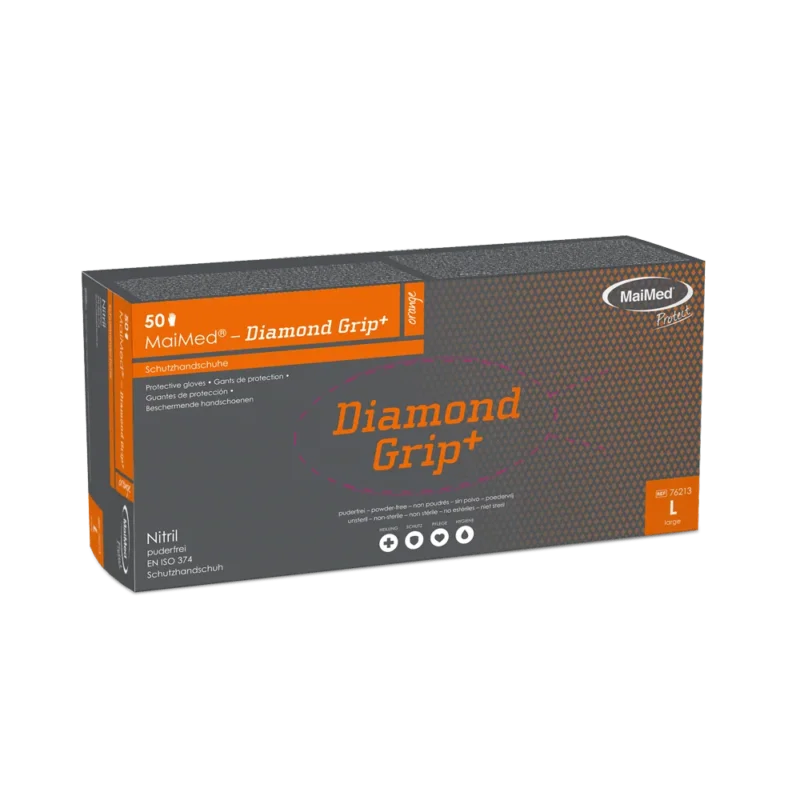 MaiMed-Diamond Grip+ orange, unsteril, pf Latexfreier Nitril-Handschuh