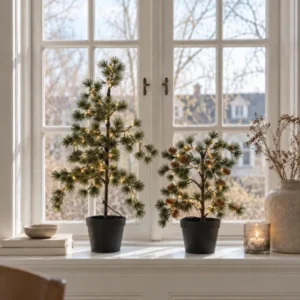 Zedernbaum mit Lichterkette - Für den Außenbereich geeignet