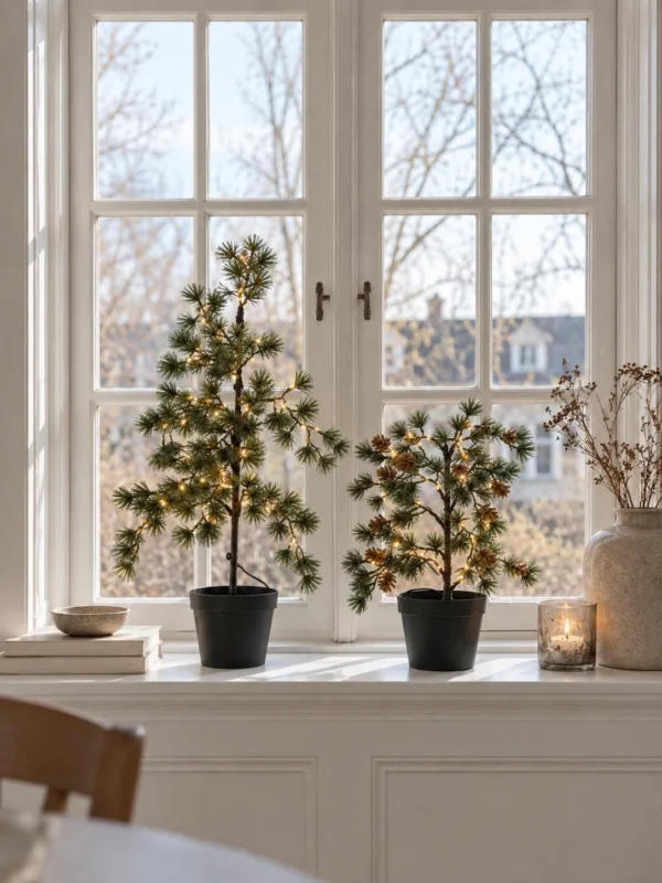 Zedernbaum mit Lichterkette - Für den Außenbereich geeignet