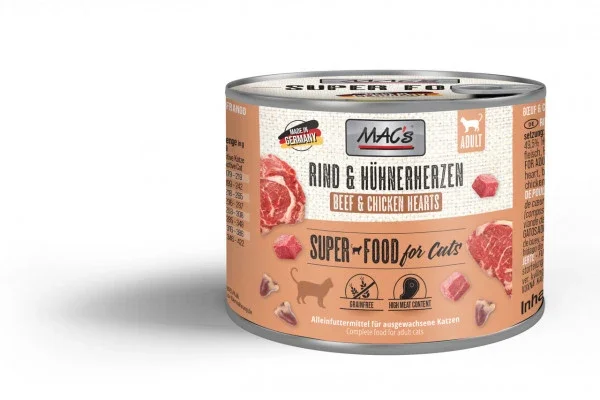 Mac’s Cat Dosen Rind+Hühnerherzen