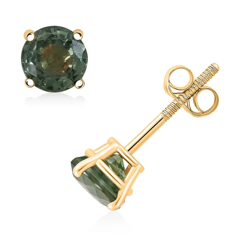 LUXORO AAA GrĂŒner Saphir Ohrringe 585 Gold ca. 1,10 ct.