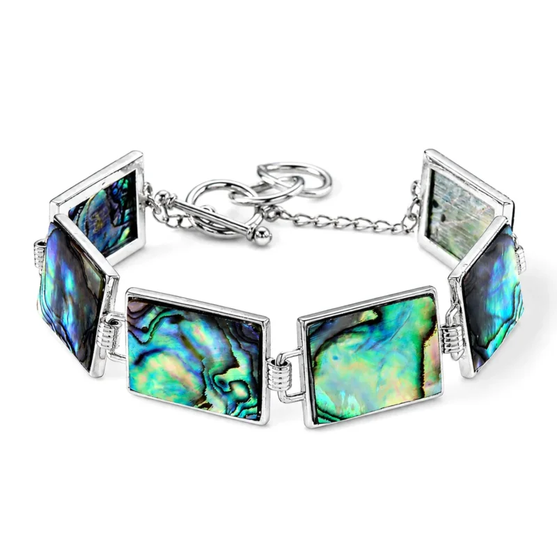 Abalone Muschel flexibles (19-20cm) Armband, Messing und Legierung - 64,25 ct.
