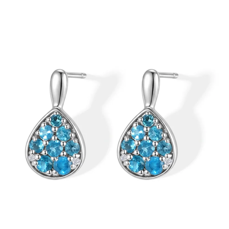 D'Joy Natürlicher Neon-Apatit Ohrringe 925 Silber Rhodiniert ca. 0.94 ct