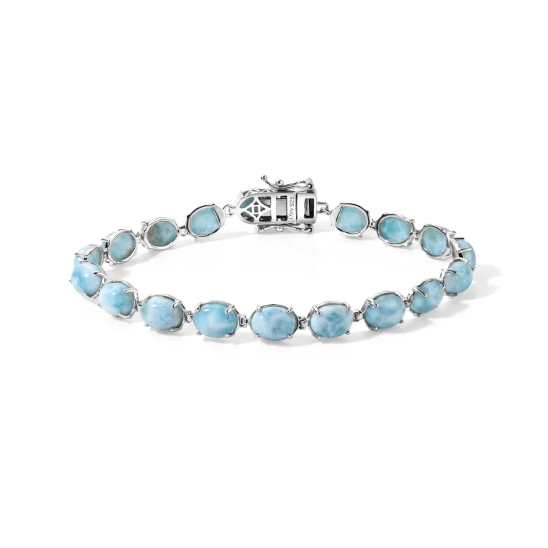 D'Joy AAA Larimar Armband ca. 20 cm 925 Silber Rhodiniert ca. 29,81 ct.