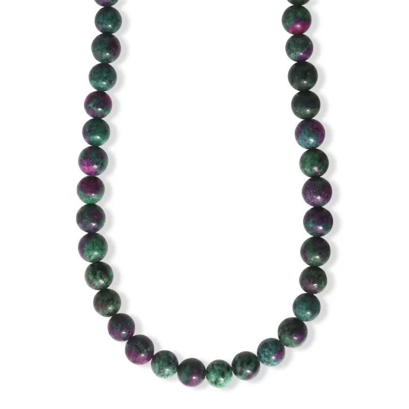 Rubin Zoisite Halskette ca. 45 cm, Nickelfreies Messing ca. 290.00 ct