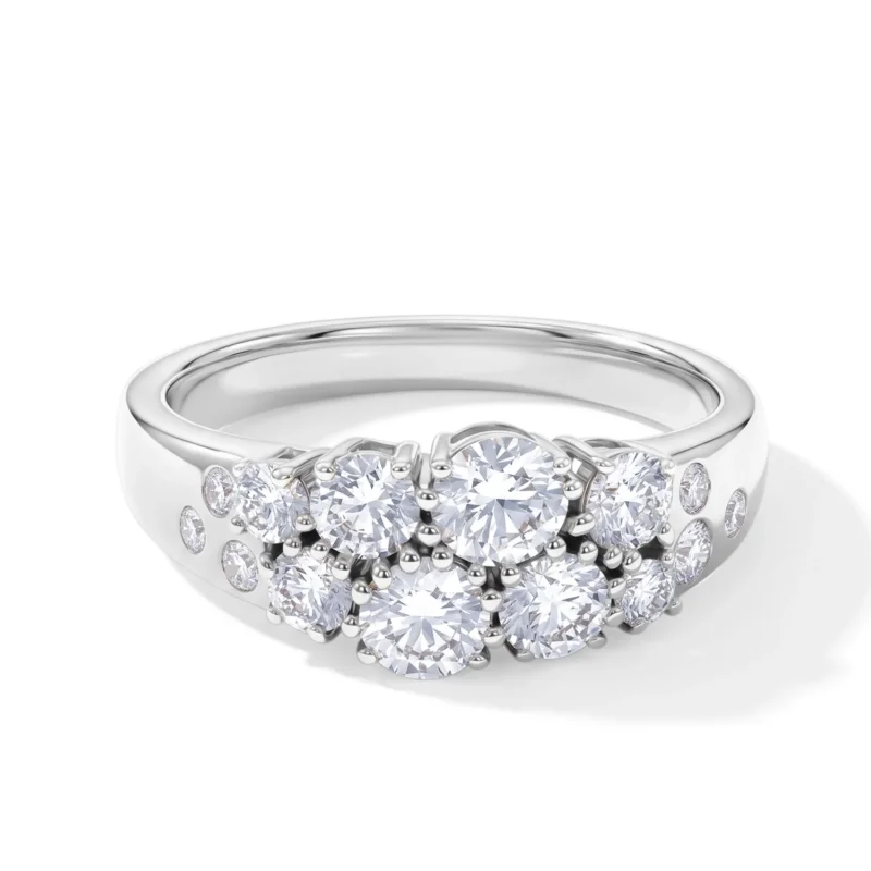 LUXURIANT DIAMOND - Lab Grown Diamant SGL zertifiziert SI-GH Ring 925 Silber Rhodiniert (Größe 18.00) ca. 1,48 ct