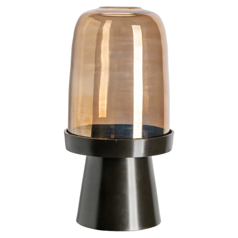 Richmond Interiors Windlicht Meave Walnuss | H 35 cm