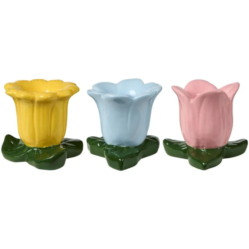 Ib Laursen - Kerzenhalter für 2,2 cm · Set mit 3 Blumen