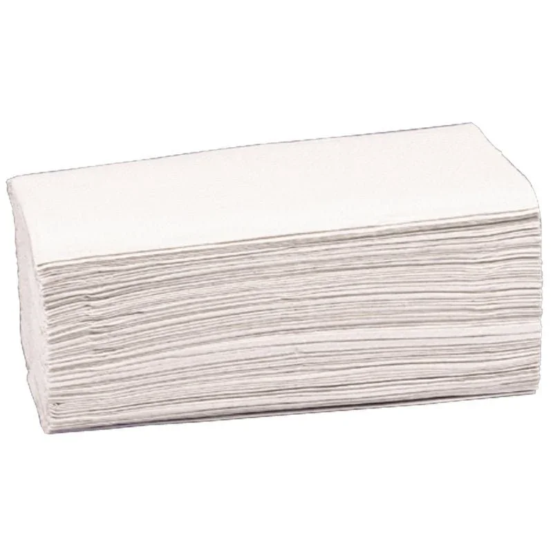 Eine Packung mit 200 Abena Re-Seller GmbH Papierhandtüchern, 2-lagig, 24,8x23 cm in Weiß ist sauber gefaltet vor einem schlichten weißen Hintergrund abgebildet.