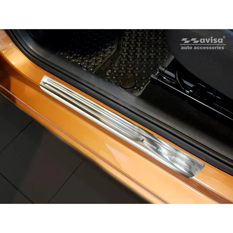 Avisa, Silber Edelstahl Einstiegsleisten passend für Volkswagen Up! 2012-/Arteon 2017 incl. Shooting Brake 2020-/Tiguan 2015-2024 incl. All Space 2017-2024 /Golf Sportsvan 2014- - Special Edition - 4-teilig