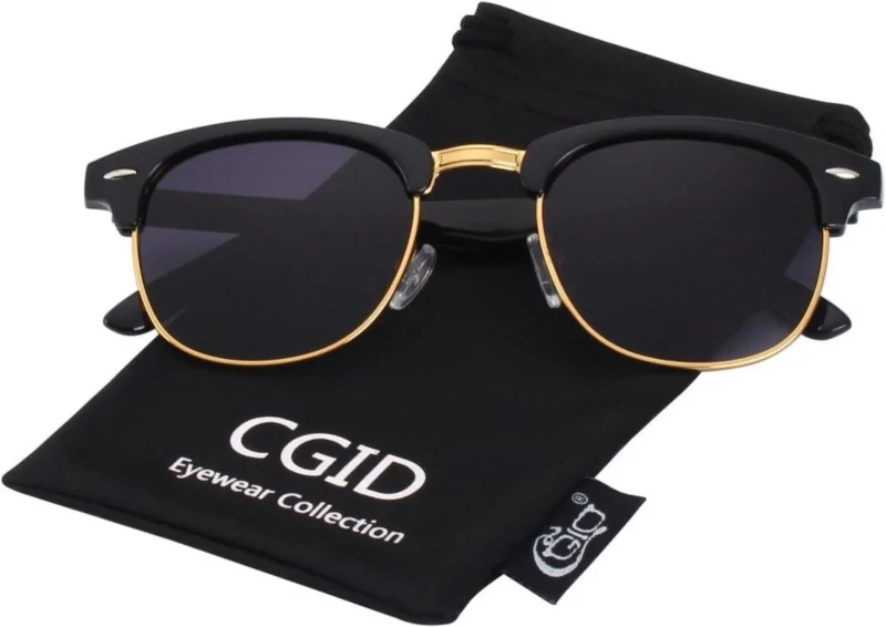 CGID Retro Vintage Sonnenbrille Halbrahmen Polarisiert UV400
