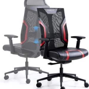 Ergonomischer Gaming Stuhl mit 3D Armlehnen Schwarz Rot