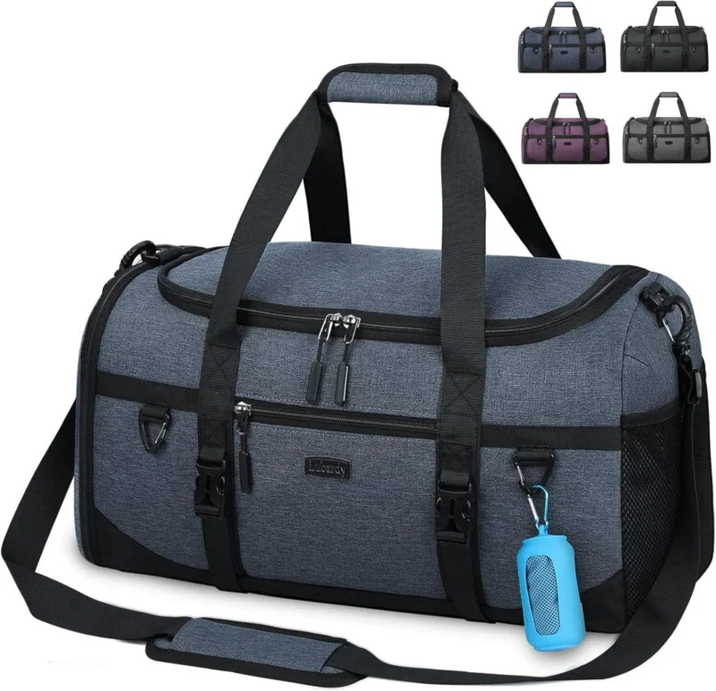 Sporttasche 55L Wasserdicht mit Schuhfach Nassfach Blau