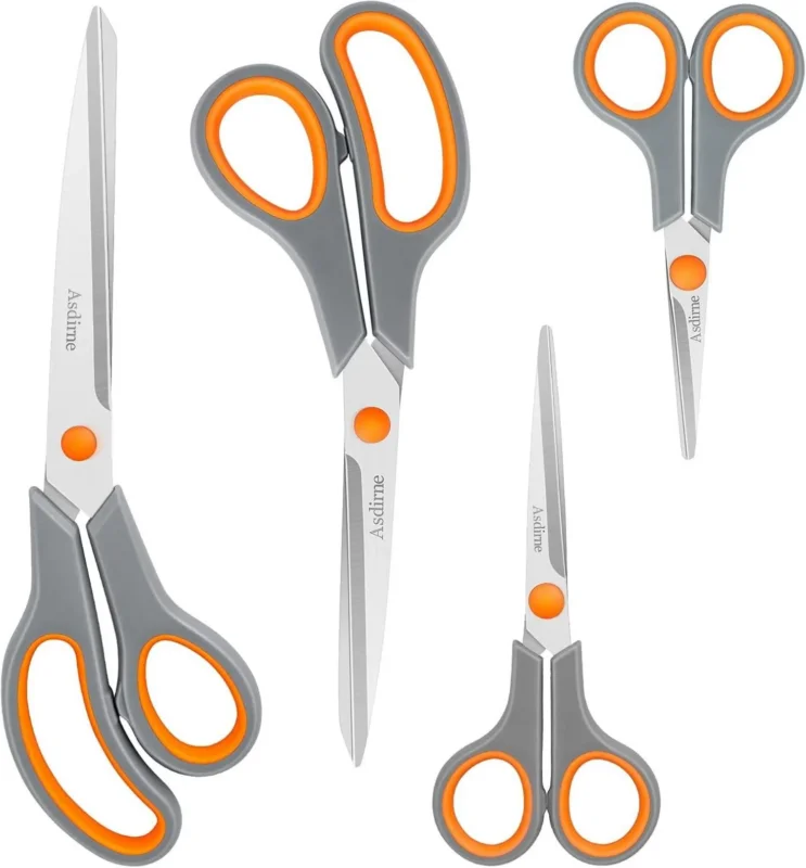 Hochwertige Edelstahlscheren-Set, 4 Stück, Orange