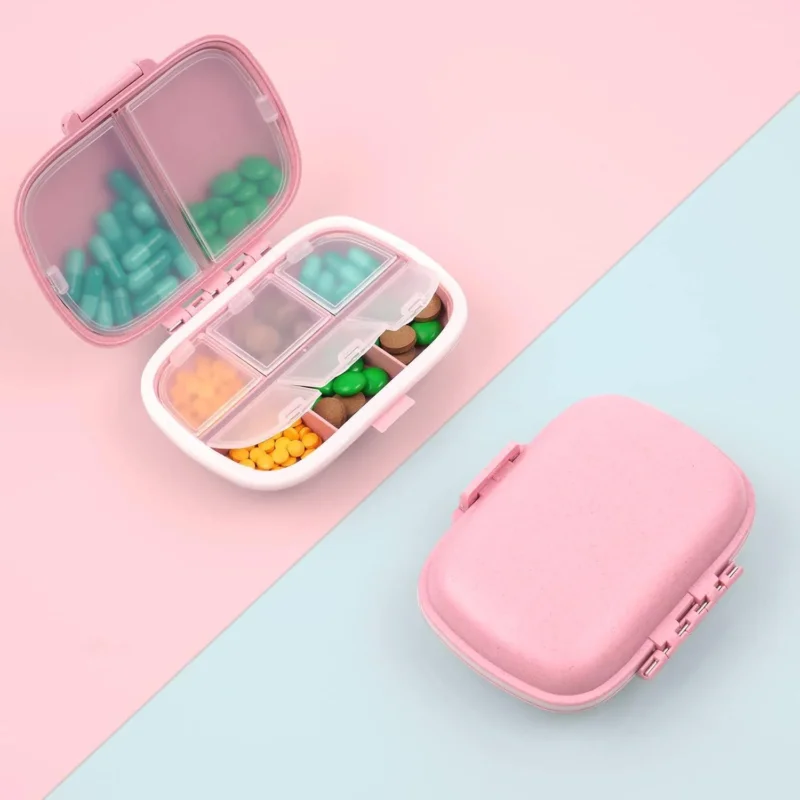 Tablettenbox 7 Tage Pillendose 8 Fächer Medikamentenbox BPA Frei