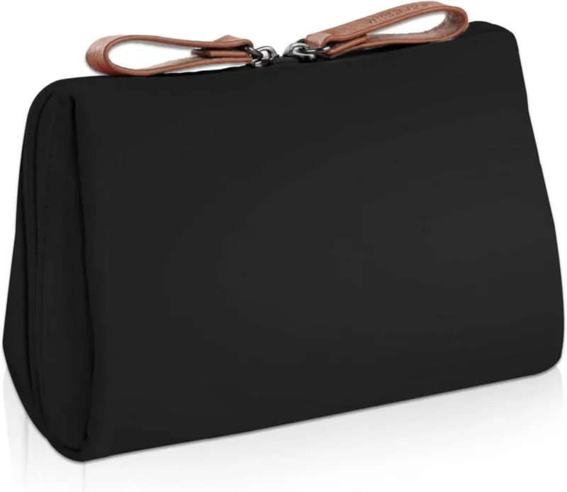 Kleine Make up Tasche mit Trennwand - Schwarz