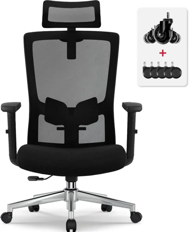 Ergonomischer Bürostuhl Verstellbar 150 kg, Drehstuhl mit