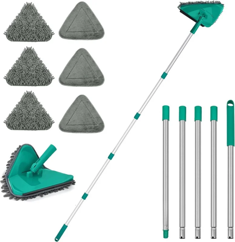 Bodenwischer Mikrofaser Chenille Wischmopp 6 Pads 200CM Grün