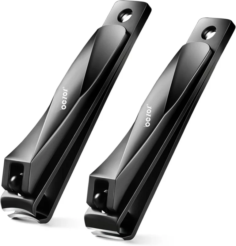 Nagelknipser aus Edelstahl für dicke Nägel, schwarz, ergonomisch