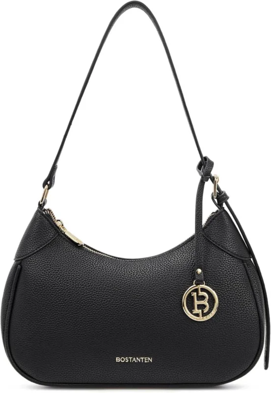 Henkeltasche Damen Schwarz Vegan Leder Handtasche 29.5x8x21cm
