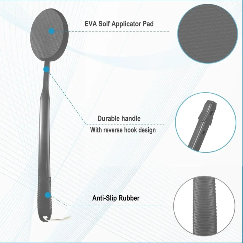 Rückenlotion Applikator Set mit Extra langem Griff Grau