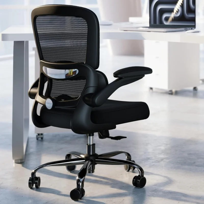 Ergonomischer Bürostuhl Höhenverstellbar Mesh Schwarz