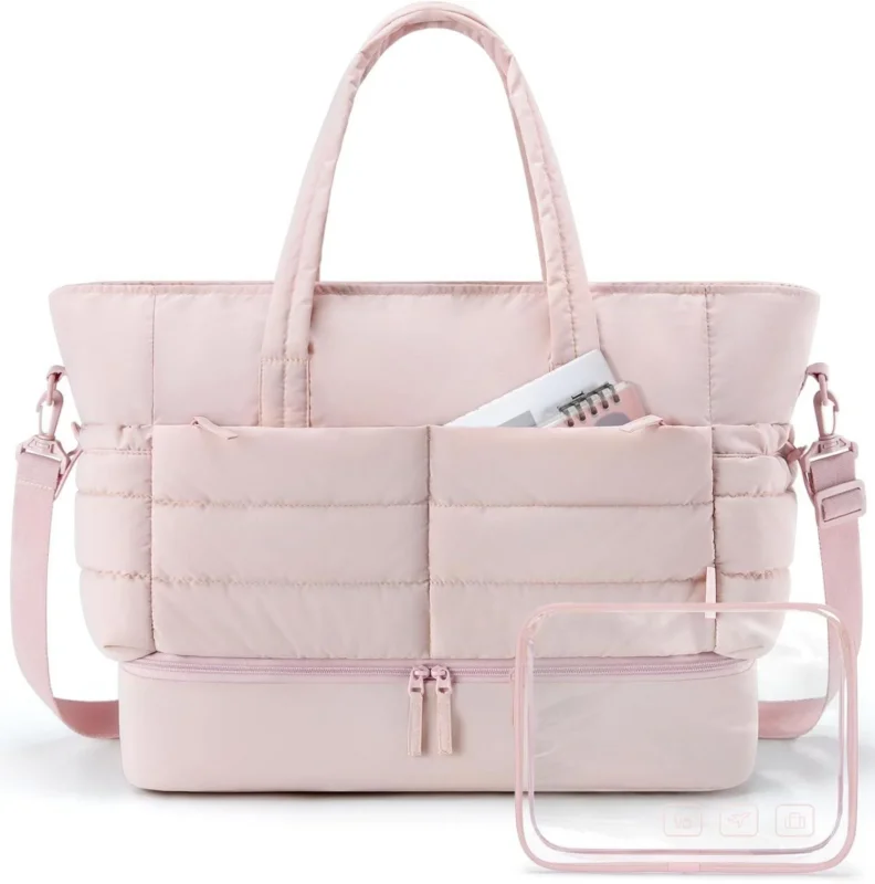 Sportliche Damen Weekender Reisetasche mit Schuhfach 38l Rosa